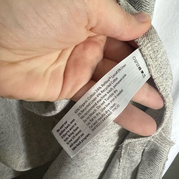 Eileen Fisher Open Front Cardigan Duster Gray Organic Cotton Linen Blend size L - Picture 4 of 6